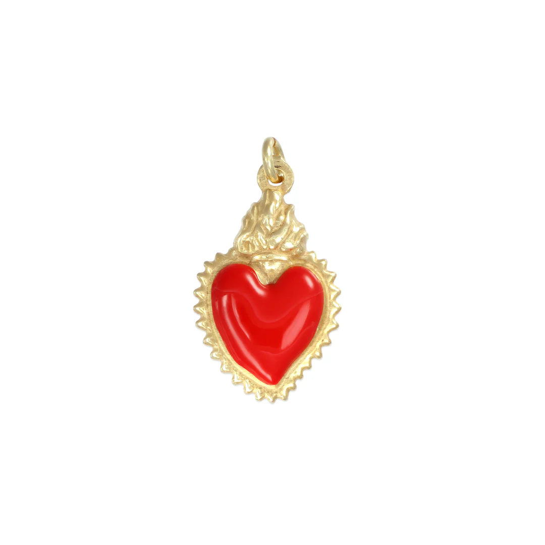 Charm cuore sacro in argento 925