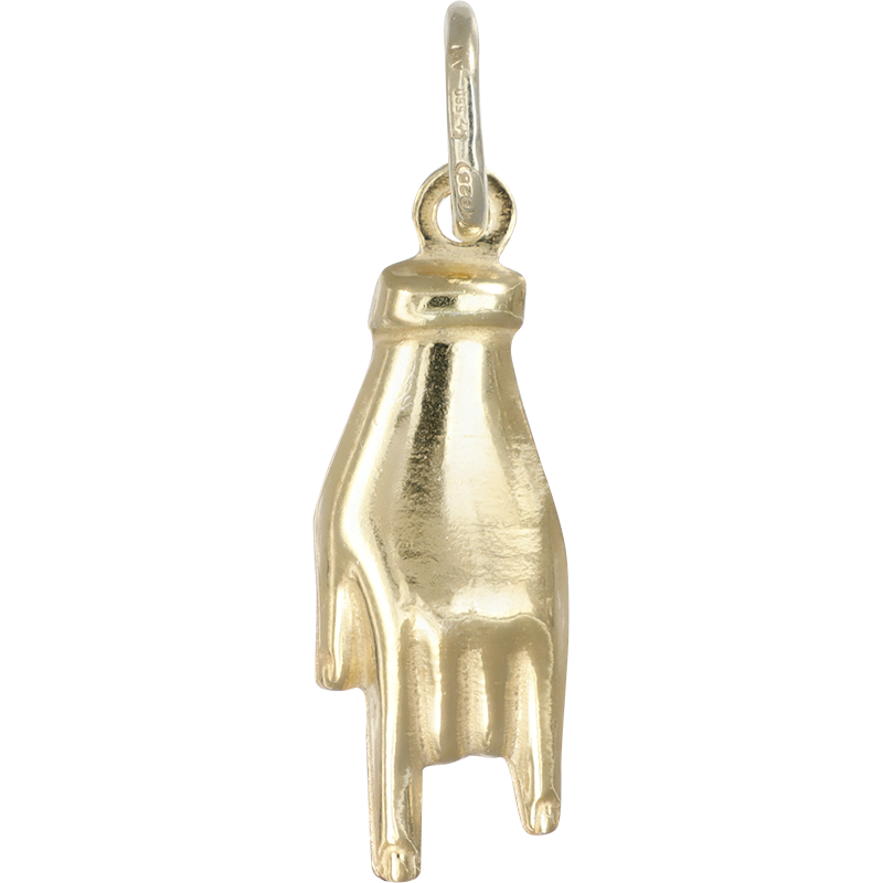 Charm mano con le corna in argento 925